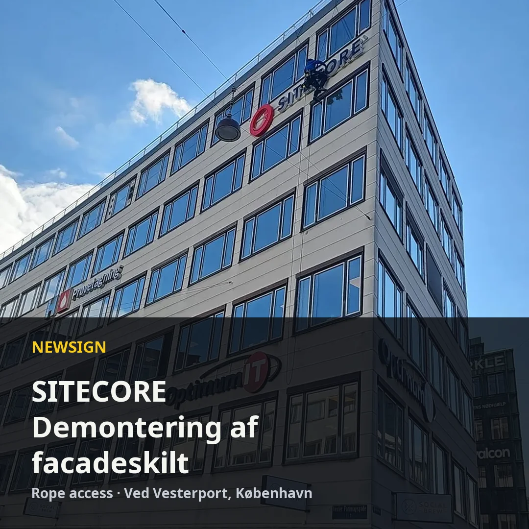 Sitecore — Demontering af facadeskilt — kvadratisk billede til Instagram og Facebook