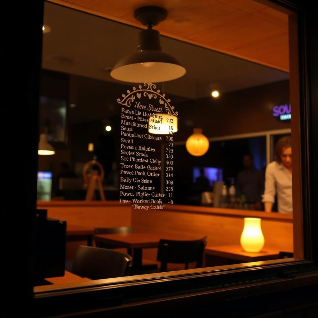 Menudecals på restaurantvindue