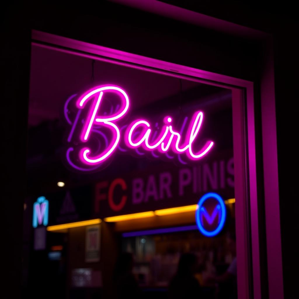 Neon-LED i barvindue om natten