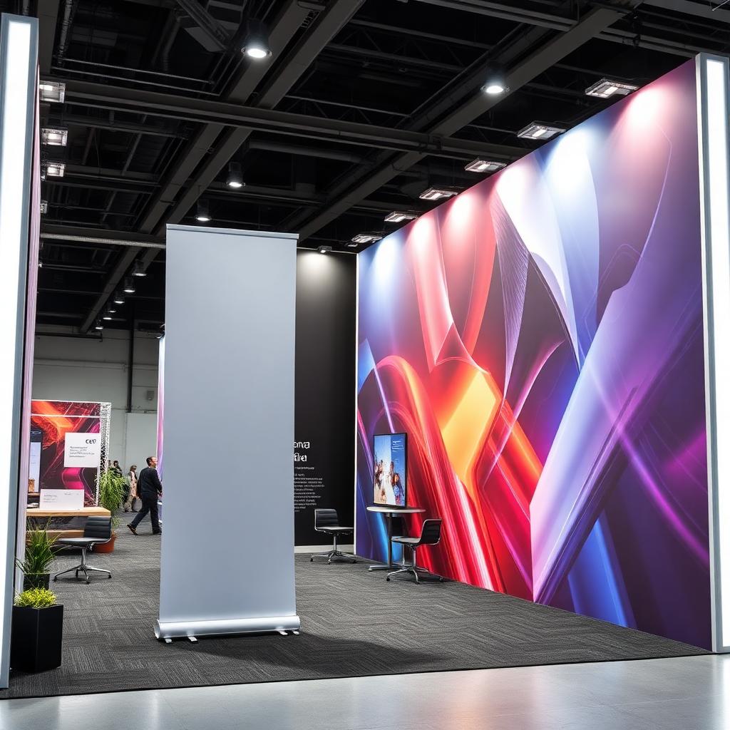 Roll-up og printet messestand