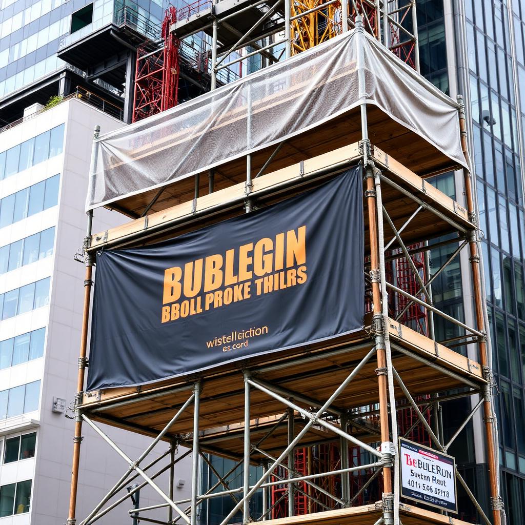 Mesh banner på byggestillads
