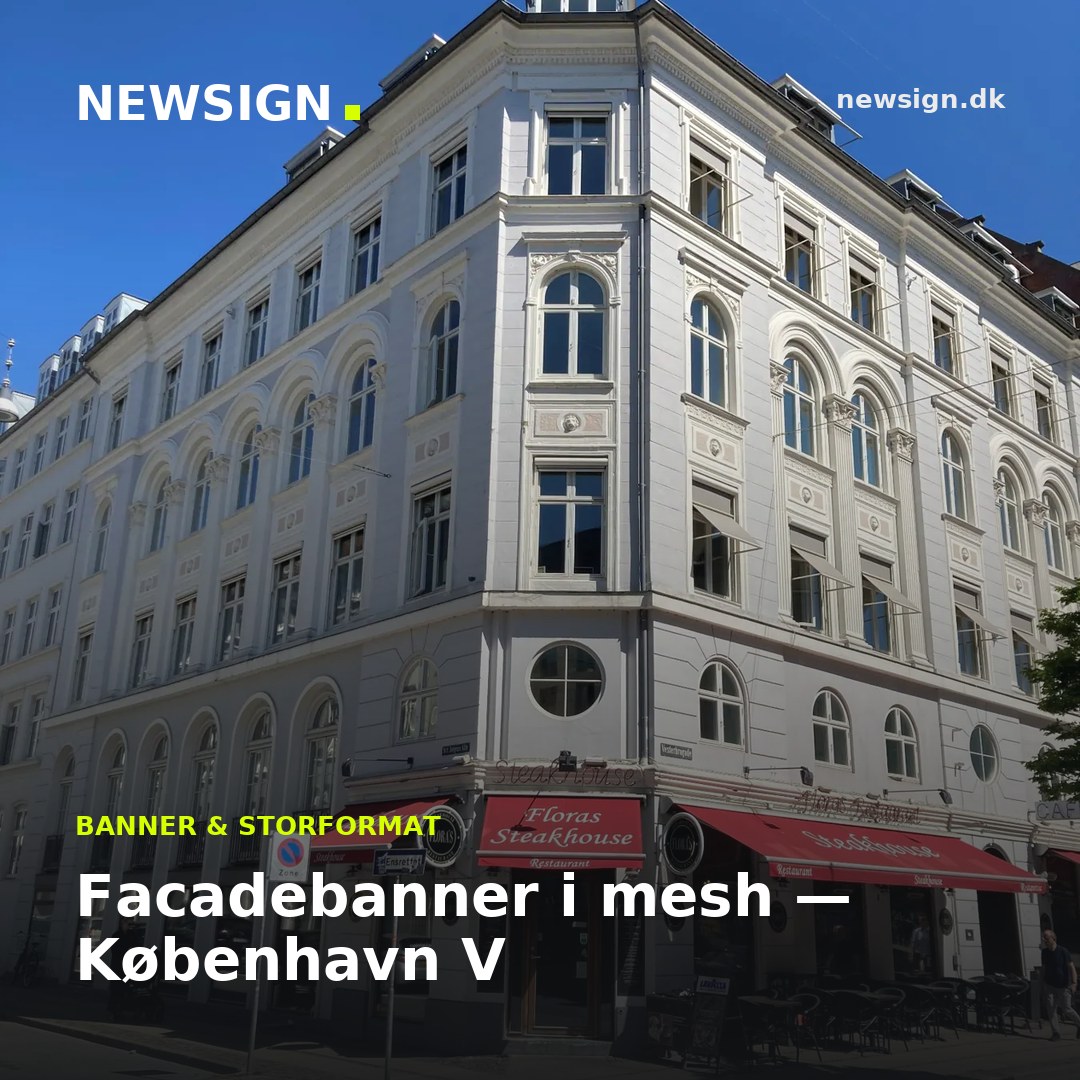 Facadebanner i mesh — København V — delingsbillede til sociale medier