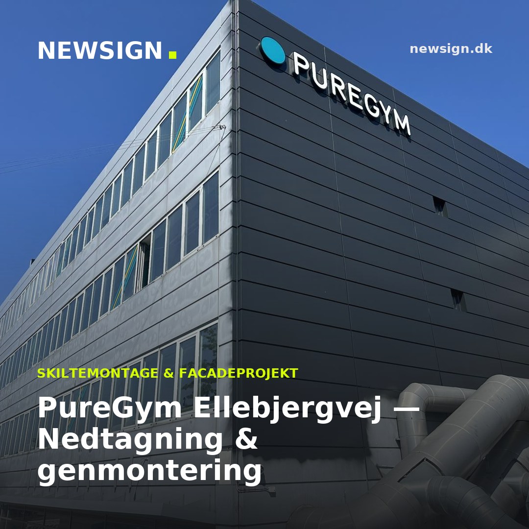 PureGym Ellebjergvej — Nedtagning & genmontering — delingsbillede til sociale medier